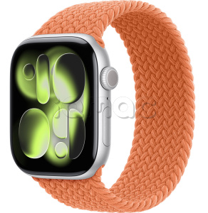 Купить Apple Watch Series 11 // 46мм GPS // Корпус из алюминия серебристого цвета, плетеный монобраслет цвета "куркума"