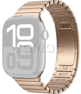 46мм Блочный браслет из нержавеющей стали золотого цвета для Apple Watch