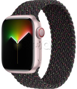 Купить Apple Watch Series 9 // 45мм GPS+Cellular // Корпус из алюминия розового цвета, плетёный монобраслет цвета Black Unity