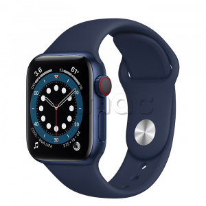 Купить Apple Watch Series 6 // 40мм GPS + Cellular // Корпус из алюминия синего цвета, спортивный ремешок цвета «Тёмный ультрамарин»