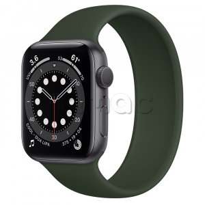 Купить Apple Watch Series 6 // 44мм GPS // Корпус из алюминия цвета "серый космос", монобраслет цвета «Кипрский зелёный»