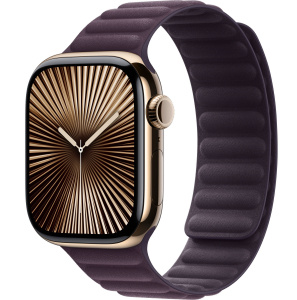 Apple Watch Series 10 // 42мм GPS+Cellular // Корпус из титана золотого цвета, браслет цвета "Ежевика", размер M/L