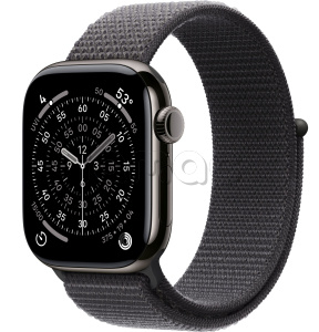 Купить Apple Watch Series 11 // 46мм GPS+Cellular // Корпус из титана сланцевого цвета, спортивный браслет темно-серого цвета
