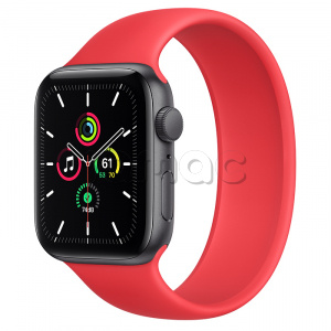 Купить Apple Watch SE // 44мм GPS // Корпус из алюминия цвета «серый космос», монобраслет цвета (PRODUCT)RED (2020)