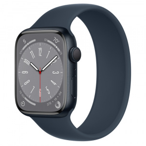 Apple Watch Series 8 // 45мм GPS // Корпус из алюминия цвета "темная ночь", монобраслет цвета "синий шторм"