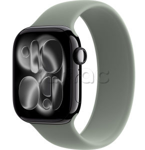 Купить Apple Watch Series 11 // 46мм GPS // Черный глянцевый корпус из алюминия, монобраслет серо-зеленого цвета