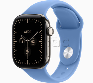 Купить Apple Watch Series 12 // 42мм GPS+Cellular // Корпус из титана натурального цвета, спортивный ремешок голубого цвета
