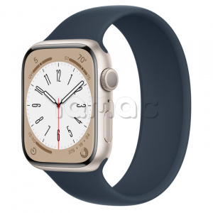 Купить Apple Watch Series 8 // 45мм GPS // Корпус из алюминия цвета "сияющая звезда", монобраслет цвета "синий шторм"