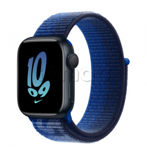 Купить Apple Watch Series 8 // 41мм GPS // Корпус из алюминия цвета "темная ночь", спортивный браслет Nike цвета "королевская игра/морская полночь"