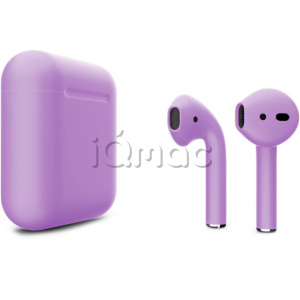 Купить AirPods - беспроводные наушники с Qi - зарядным кейсом Apple (Сиреневый, глянец)