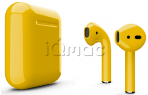 Купить AirPods - беспроводные наушники Apple (Желтый, глянец)