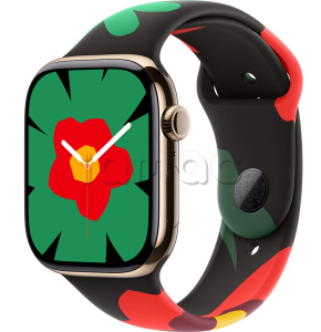 Купить Apple Watch Series 11 // 46мм GPS+Cellular // Корпус из титана золотого цвета, спортивный ремешок цвета Unity Bloom