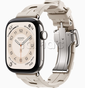 Купить Apple Watch Hermès Series 12 // 46мм GPS+Cellular // Корпус из титана серебристого цвета, ремешок Kilim Single Tour цвета Béton