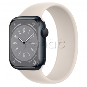 Купить Apple Watch Series 8 // 45мм GPS // Корпус из алюминия цвета "темная ночь", монобраслет цвета "сияющая звезда"