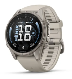 Купить Мультиспортивные часы Garmin Fenix 9 (43mm), титановый корпус, светло-серый силиконовый ремешок  (Fog Gray)