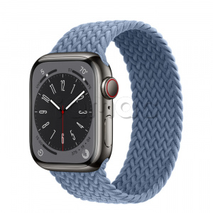 Купить Apple Watch Series 8 // 41мм GPS + Cellular // Корпус из нержавеющей стали графитового цвета, плетёный монобраслет сланцево-синего цвета