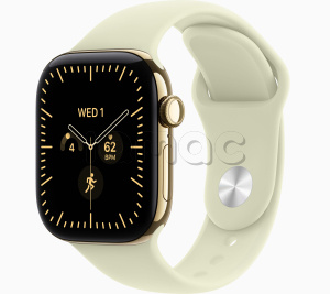 Купить Apple Watch Series 12 // 42мм GPS+Cellular // Корпус из титана золотого цвета, спортивный ремешок мятного цвета