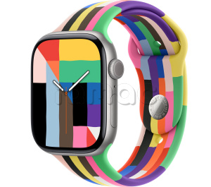Купить Apple Watch Series 11 // 42мм GPS // Корпус из алюминия цвета "серый космос", спортивный ремешок цвета Pride Edition