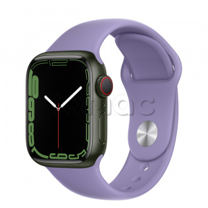 Купить Apple Watch Series 7 // 41мм GPS + Cellular // Корпус из алюминия зеленого цвета, спортивный ремешок цвета «английская лаванда»