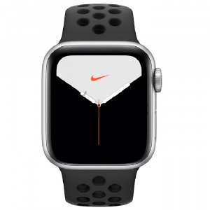 Купить Apple Watch Series 5 // 44мм GPS + Cellular // Корпус из алюминия серебристого цвета, спортивный ремешок Nike цвета «антрацитовый/чёрный»