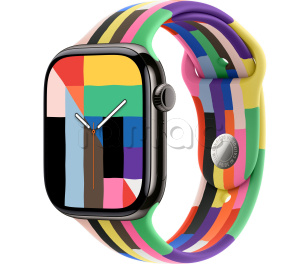 Купить Apple Watch Series 11 // 42мм GPS+Cellular // Корпус из титана сланцевого цвета, спортивный ремешок цвета Pride Edition