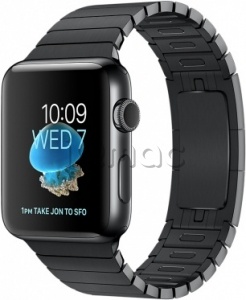 Купить Apple Watch Series 2 42мм Корпус из нержавеющей стали цвета «чёрный космос», блочный браслет цвета «чёрный космос» (MNQ02)