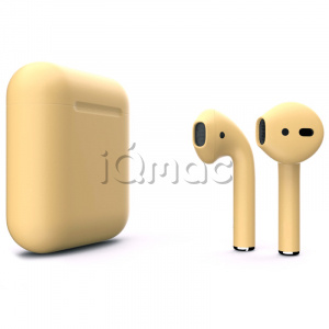 Купить AirPods - беспроводные наушники с Qi - зарядным кейсом Apple (Экрю, матовый)