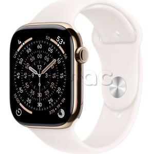 Купить Apple Watch Series 11 // 46мм GPS+Cellular // Корпус из титана золотого цвета, спортивный ремешок цвета "светлые румяна"