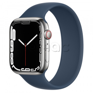Купить Apple Watch Series 7 // 45мм GPS + Cellular // Корпус из нержавеющей стали серебристого цвета, монобраслет цвета «синий омут»
