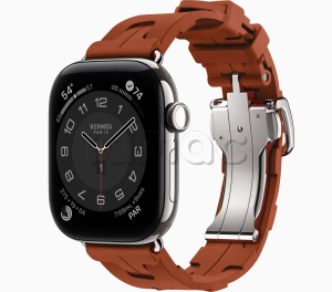 Купить Apple Watch Hermès Series 12 // 42мм GPS+Cellular // Корпус из титана серебристого цвета, ремешок Kilim Single Tour цвета Cuivre