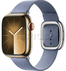 Купить Apple Watch Series 9 // 41мм GPS+Cellular // Корпус из нержавеющей стали золотого цвета, ремешок цвета "лавандовый синий" с современной пряжкой (Modern Buckle), размер ремешка L