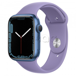 Купить Apple Watch Series 7 // 45мм GPS // Корпус из алюминия синего цвета, спортивный ремешок  цвета «английская лаванда»