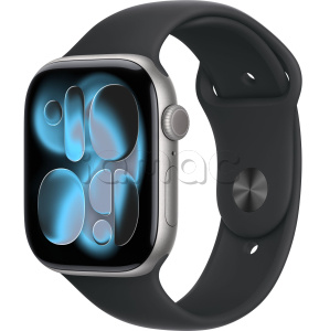 Купить Apple Watch Series 11 // 46мм GPS // Корпус из алюминия цвета "серый космос", спортивный ремешок черного цвета