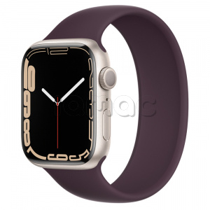 Купить Apple Watch Series 7 // 45мм GPS // Корпус из алюминия цвета «сияющая звезда», монобраслет цвета «тёмная вишня»