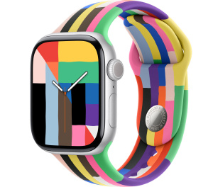 Apple Watch Series 11 // 42мм GPS // Корпус из алюминия серебристого цвета, спортивный ремешок цвета Pride Edition