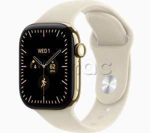Купить Apple Watch Series 12 // 42мм GPS+Cellular // Корпус из титана золотого цвета, спортивный ремешок песочного цвета