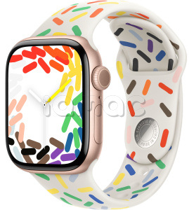 Купить Apple Watch Series 10 // 46мм GPS // Корпус из алюминия цвета "розовое золото", спортивный ремешок цвета Pride Edition