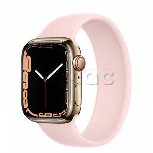Купить Apple Watch Series 7 // 41мм GPS + Cellular // Корпус из нержавеющей стали золотого цвета, монобраслет цвета «розовый мел»