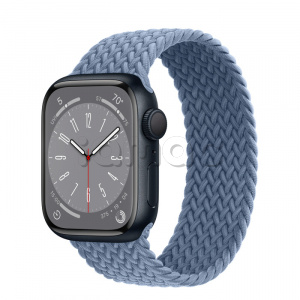 Купить Apple Watch Series 8 // 41мм GPS // Корпус из алюминия цвета "темная ночь", плетёный монобраслет сланцево-синего цвета