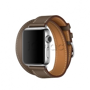 38/40 мм ремешок Double Tour из кожи Swift цвета Étoupe, размер Regular (стандартный) для Apple Watch Hermès