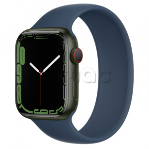 Купить Apple Watch Series 7 // 45мм GPS + Cellular // Корпус из алюминия зеленого цвета, монобраслет цвета «синий омут»