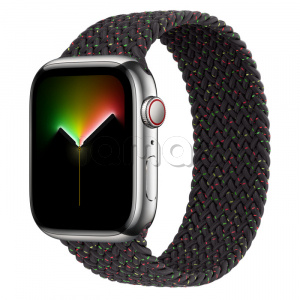 Купить Apple Watch Series 8 // 45мм GPS + Cellular // Корпус из нержавеющей стали серебристого цвета, плетёный монобраслет цвета Black Unity
