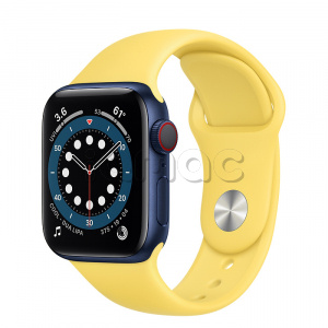 Купить Apple Watch Series 6 // 40мм GPS + Cellular // Корпус из алюминия синего цвета, спортивный ремешок имбирного цвета