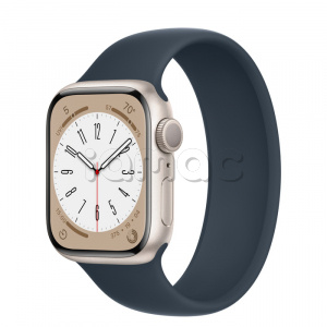 Купить Apple Watch Series 8 // 41мм GPS // Корпус из алюминия цвета "сияющая звезда", монобраслет цвета "синий шторм"