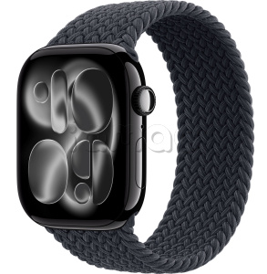 Купить Apple Watch Series 11 // 46мм GPS // Черный глянцевый корпус из алюминия, плетеный монобраслет цвета "полуночный"
