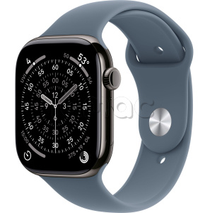 Купить Apple Watch Series 11 // 46мм GPS+Cellular // Корпус из титана сланцевого цвета, спортивный ремешок цвета "якорный синий"