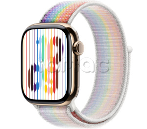 Купить Apple Watch Series 11 // 42мм GPS+Cellular // Корпус из титана золотого цвета, спортивный браслет цвета Pride Edition