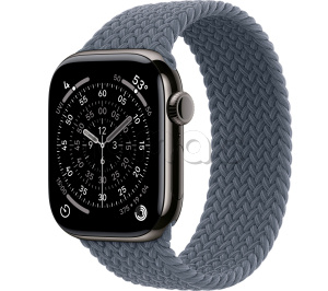 Купить Apple Watch Series 11 // 42мм GPS+Cellular // Корпус из титана сланцевого цвета, плетеный монобраслет цвета "якорный синий"