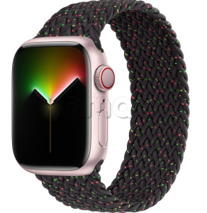 Купить Apple Watch Series 9 // 41мм GPS+Cellular // Корпус из алюминия розового цвета, плетёный монобраслет цвета Black Unity