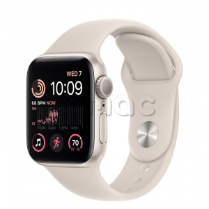 Купить Apple Watch SE // 40мм GPS // Корпус из алюминия цвета «сияющая звезда», спортивный ремешок цвета «сияющая звезда» (2022-2023)